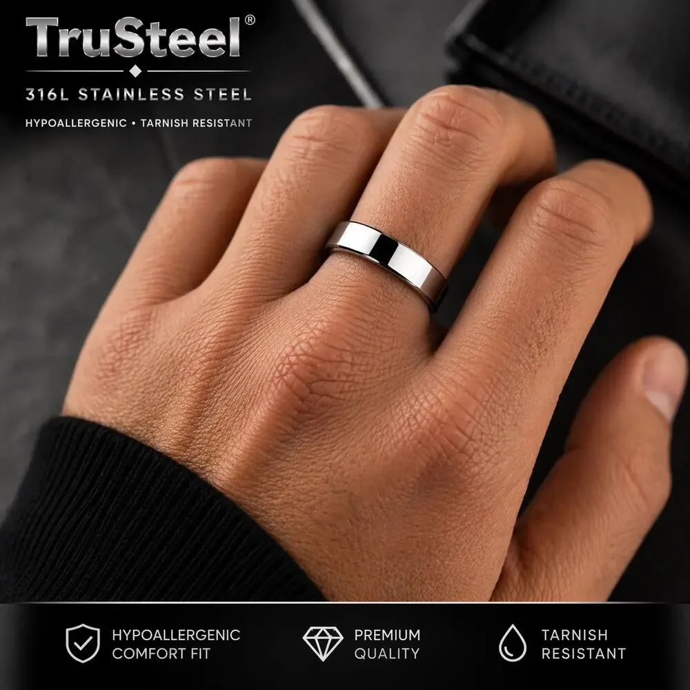 316L Stainless Steel Comfort Fit Wedding Band Mens Womens Hypoallergenic Size 9